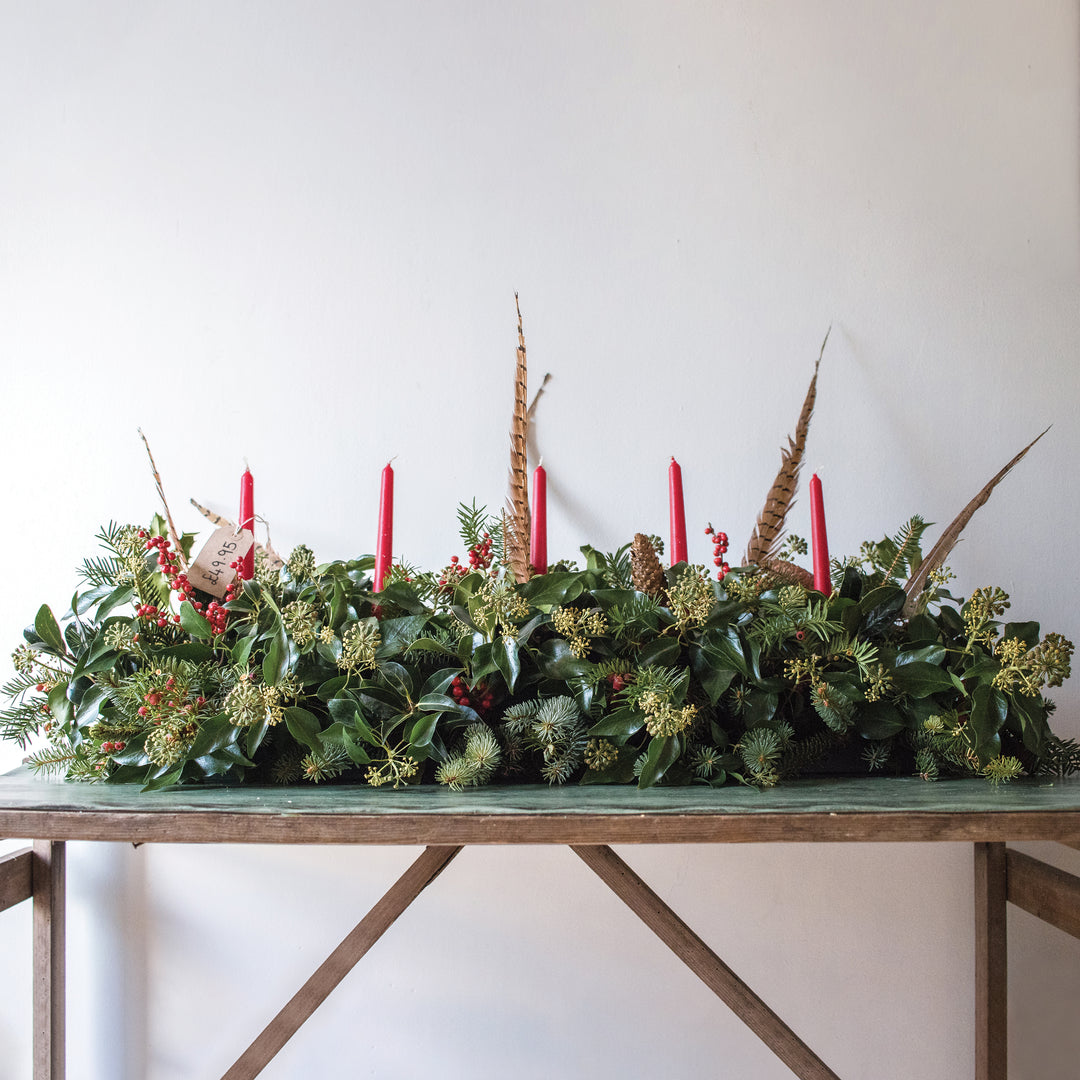 Hand Made Table Decoration With Taper Candles (Long)