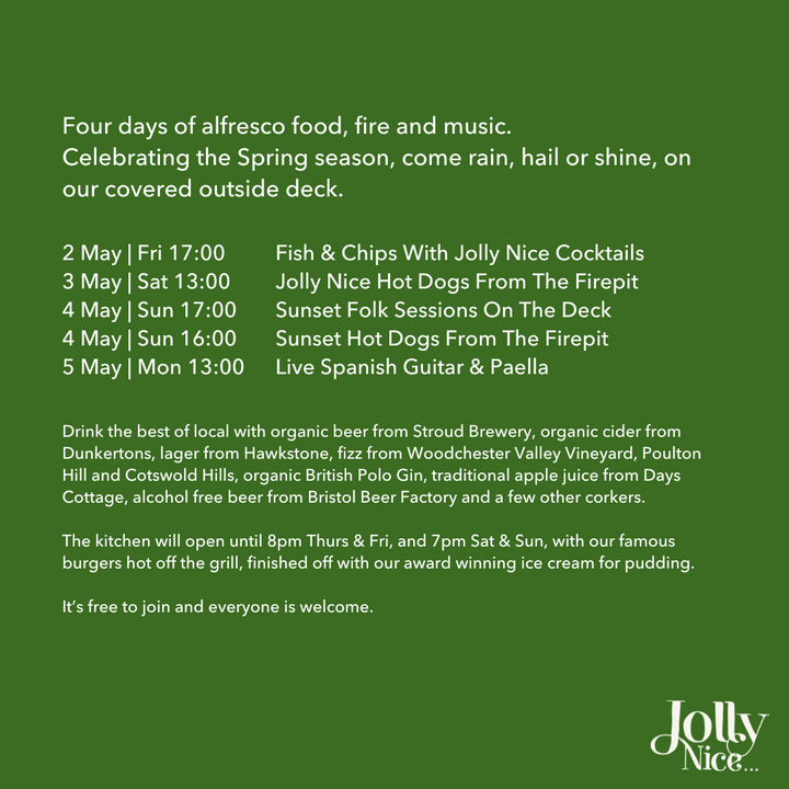 Bank Holiday Bash | Food, Fire & Music | 2 - 5 May